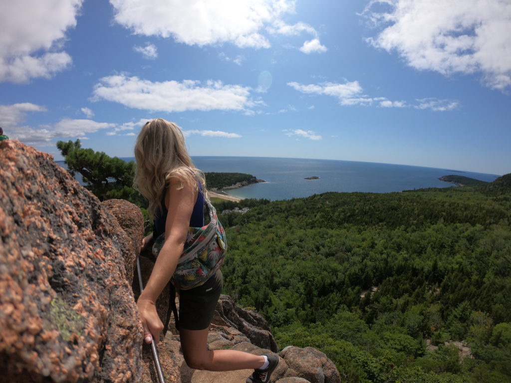 We scaled a very narrow mountain side while climbing on the Beehive Trail in Acadia National Park! This is such an awesome memory to relive. My knees shake just thinking about it!