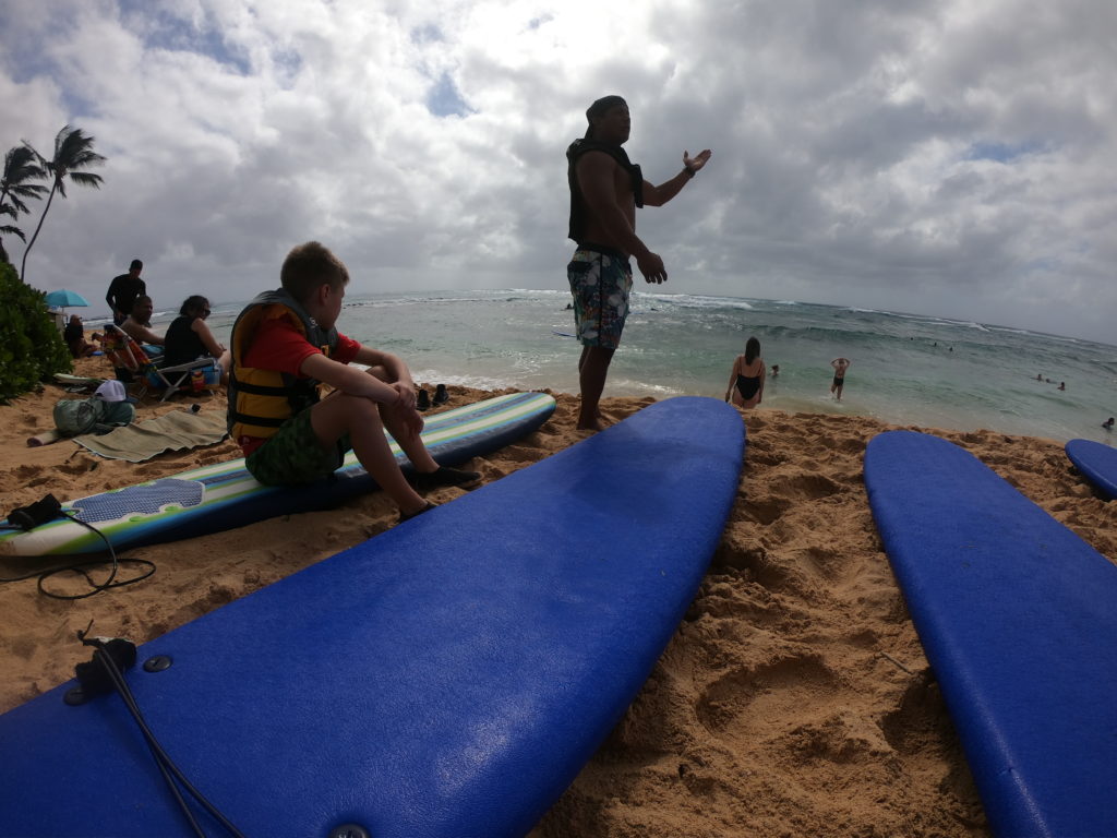 The Hawaiian Style Surfing group gets you ready before even setting foot in the water!