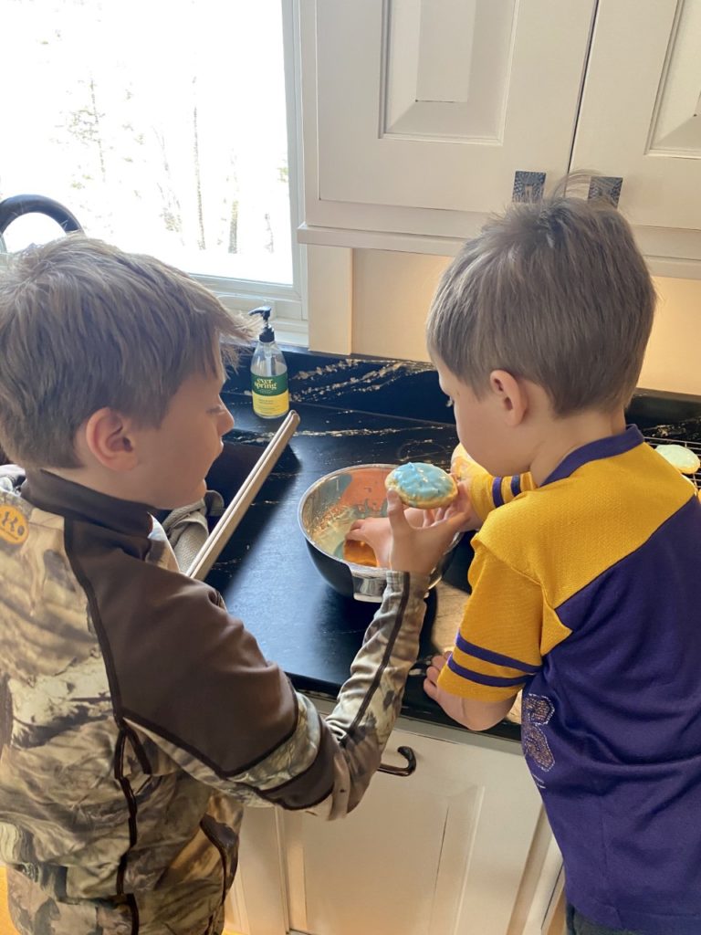 My boys love to make cookies together. 