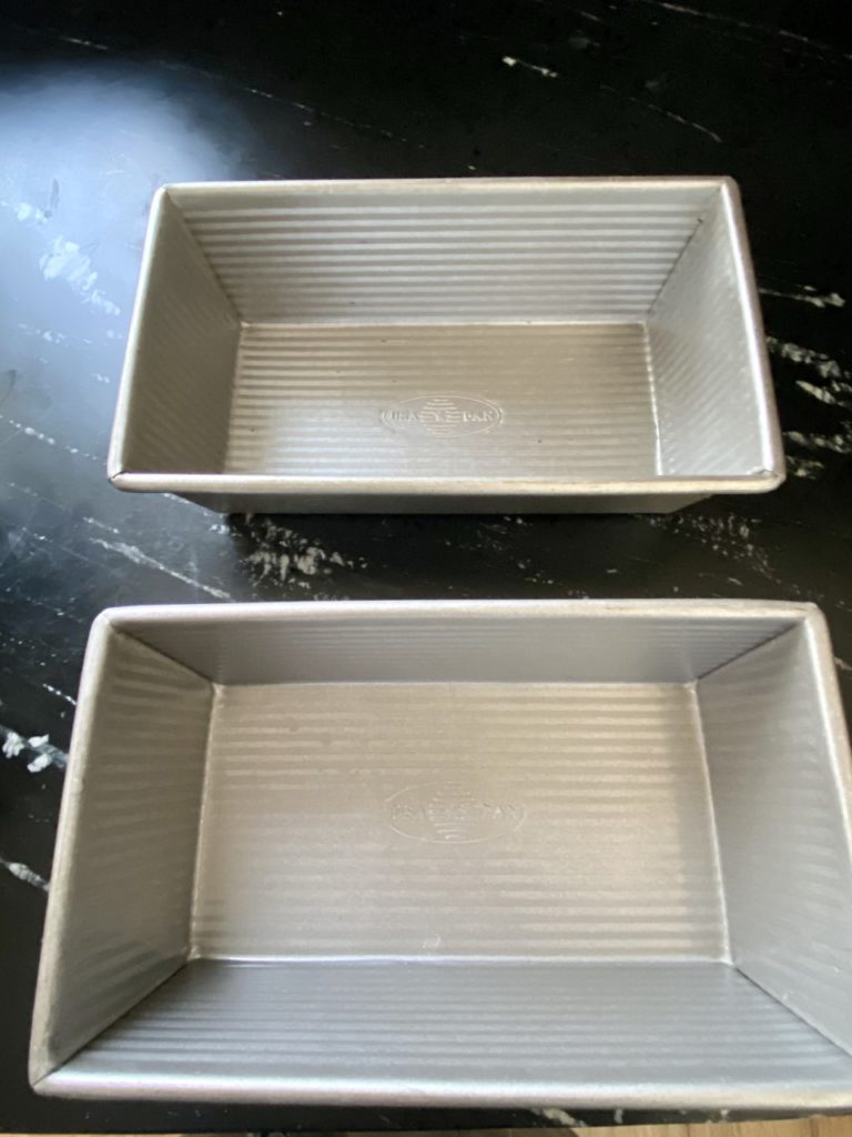My empty USA Loaf Pans with natural silicone coating. 