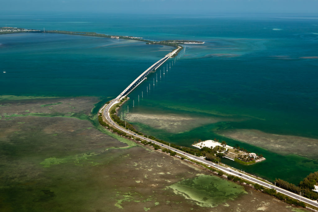 This is an aerial photo of the Overseas Highway of the Florida Keys. (Family Friendly Guide to the {Northernmost} Florida Keys)