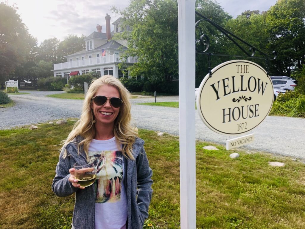 Enjoying a lovely happy hour at the Yellow House B & B.