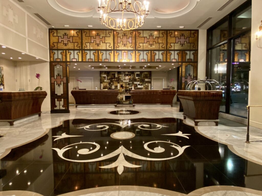 The lobby at the Loews New Orleans Hotel is stunning. New Orleans Family Vacation