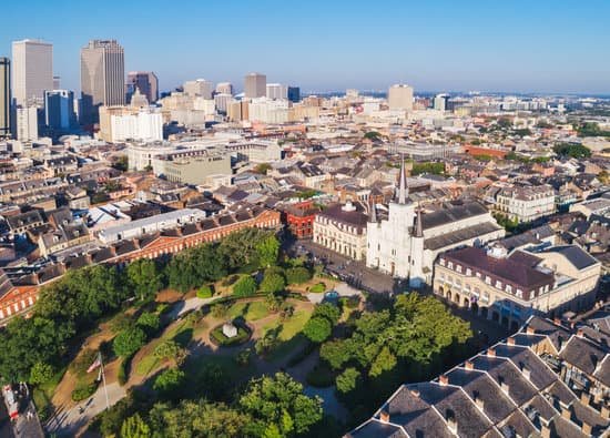 Aerial view of Lafayette Square during a New Orleans family vacation.