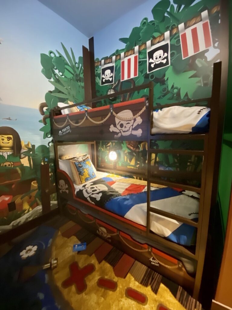 Separate bunk area inside the guest rooms at Legoland Pirate Island Hotel